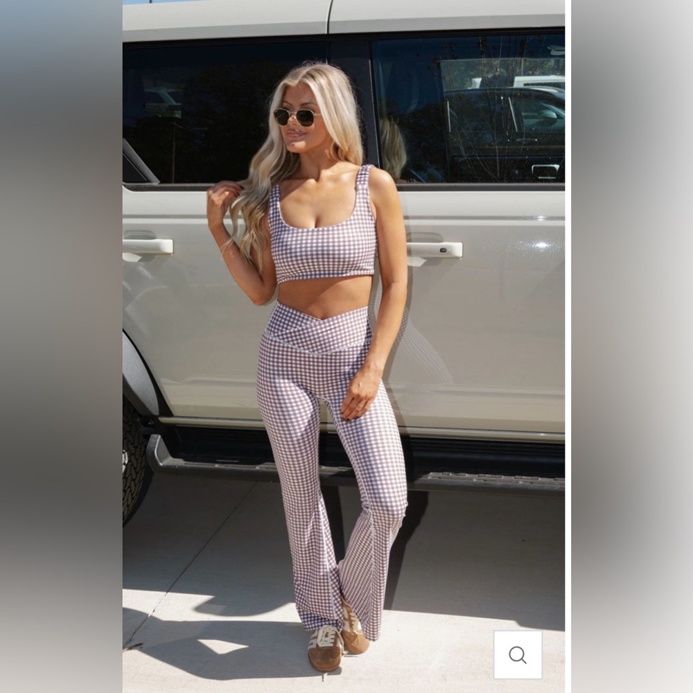 These Three Parks Gingham Set-Brown